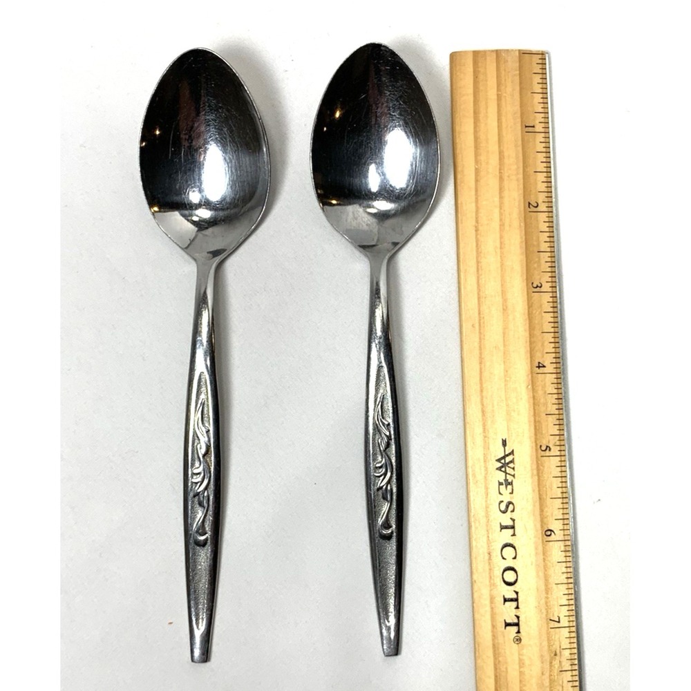 Lifetime Cutlery Stainless Table Spoon X2 Vintage Replacement‎ Flatware Scroll - Picture 3 of 5